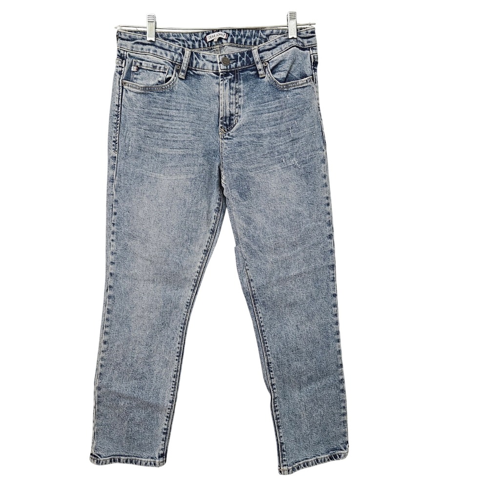 Dear John Blaire Cuffed High Rise Straight Leg Jeans Acid Wash Size 29 Y2K